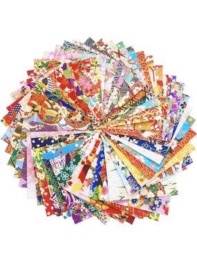 50 Origami Paper Sheets - Japanese Washi Patterns, 3x3 inches for DIY Crafts